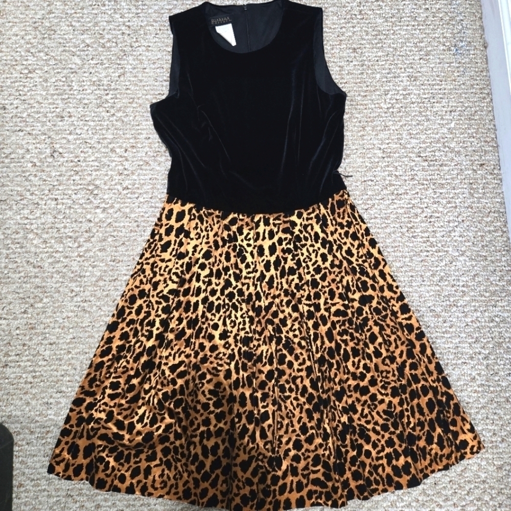 Vintage Diahann Carroll Velvet Rayon Fit and Flare Dress Size 10